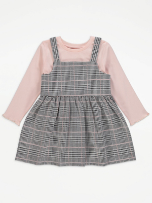 grey check pinafore