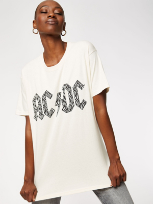 ACDC Cream Zebra Print T-Shirt | Women 