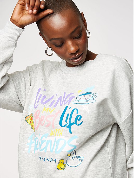 asda.com | Friends TV Series Light Grey Slogan Sweatshirt