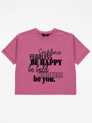 Pink Slogan Print T-Shirt