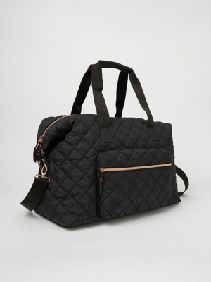 Black Quilted Holdall Bag Women at ASDA