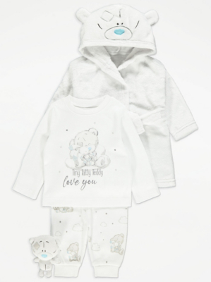 Tiny Tatty Teddy Pyjamas Dressing Gown and Soft Toy Gift Set Baby