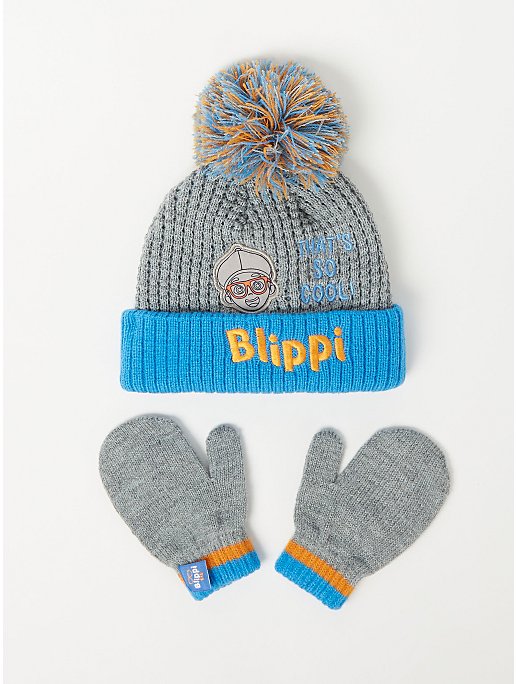 Blippi Grey Bobble Hat and Gloves Set | Kids | George at ASDA