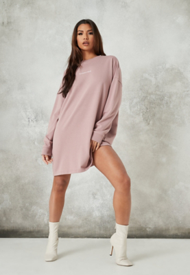 missguided color block oversized sweatshirt dress