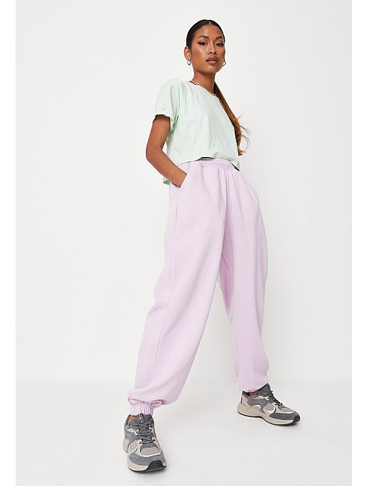 asda.com | Missguided Pale Lilac Oversized Brushed Jogger
