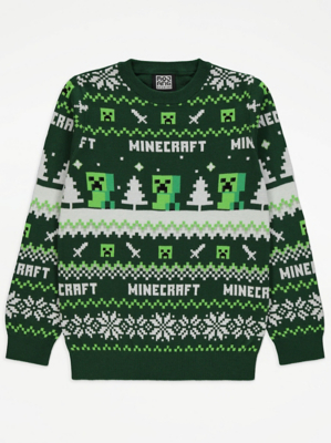 Minecraft Green Fairisle Christmas Sweatshirt