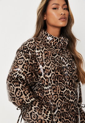 leopard puffer vest