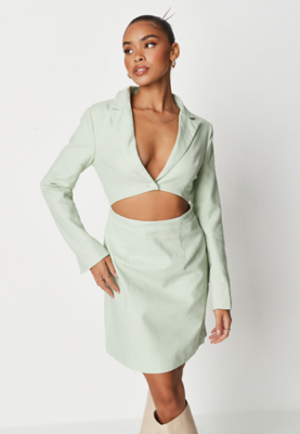 Missguided Green Blazer Dress Women at ASDA