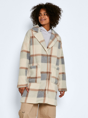 cream check coat