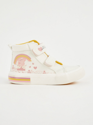 First Walkers Peppa Pig White High-Top Trainers