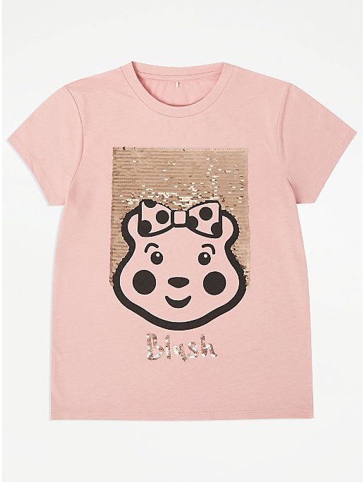Children in Need Pink Swipe Sequin Pudsey T-Shirt | Kids | George at ASDA