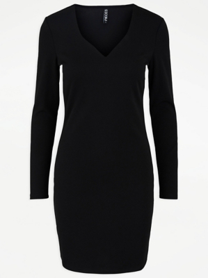 PIECES Black Long Sleeve Mini Dress Women at ASDA