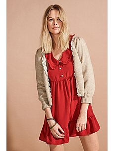JDY Red Collared Tiered Mini Dress