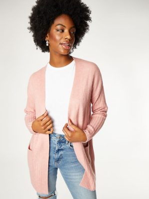 Pink Longline Open Front Cardigan | Women | George at ASDA