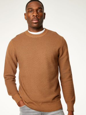 brown round neck jumper