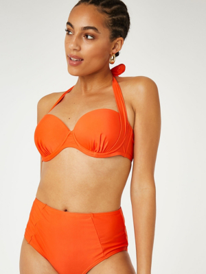 Orange High Waisted Bikini Bottoms Women at ASDA