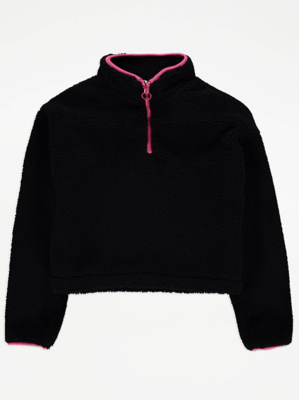 Black Zip Up Fleece Kids at ASDA