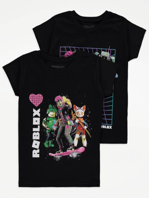 Roblox Black Graphic Tops 2 Pack