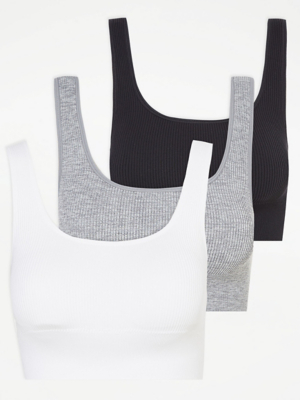 Ribbed Comfort Bras 3 Pack Women at ASDA