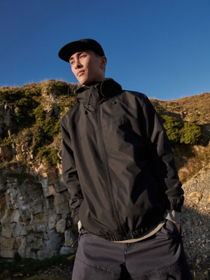 Black Lightweight Hooded Jacket Men at ASDA