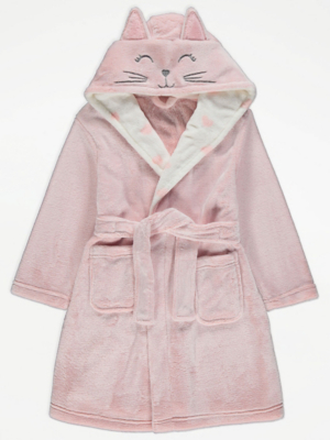 Pink Cat Hooded Dressing Gown