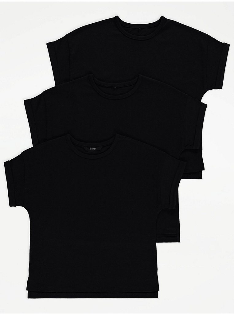 Black T-Shirts 3 Pack | Kids | George at ASDA