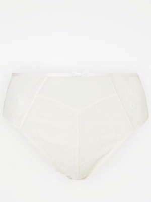 Entice White Lace Brazilian Knickers Women at ASDA