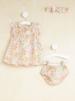Billie Faiers Floral Print Dress Bloomers and Headband Baby