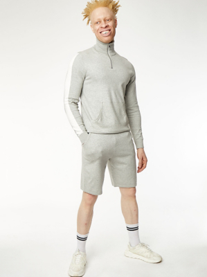 Light Grey Marl Jersey Shorts Men at ASDA