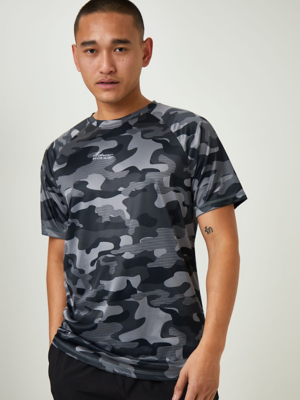 Charcoal Camo Print Sports T-Shirt