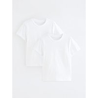 White Crew Neck School T-Shirt 2 Pack | School | George at ASDA