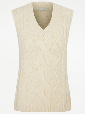 sleeveless jumper cream