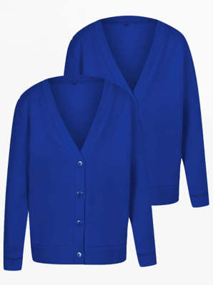 Cardigan Fillette George Taille 5-6 Ans – Bleu, Col V, Manches Longues, Coton