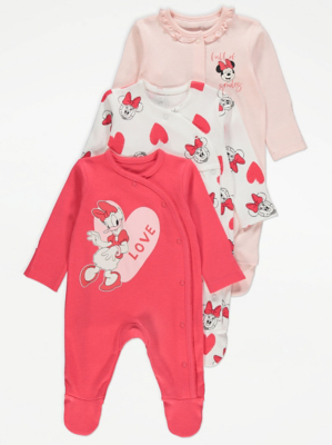 Disney Minnie Mouse Wrap Red Sleepsuits 3 Pack