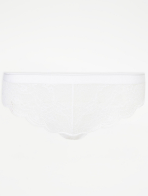 White Lace Brazilian Knickers Women at ASDA