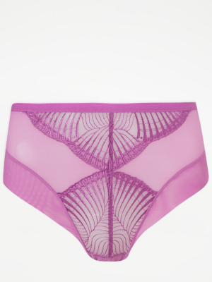 Entice Purple High Waisted Brazilian Knickers Women at ASDA