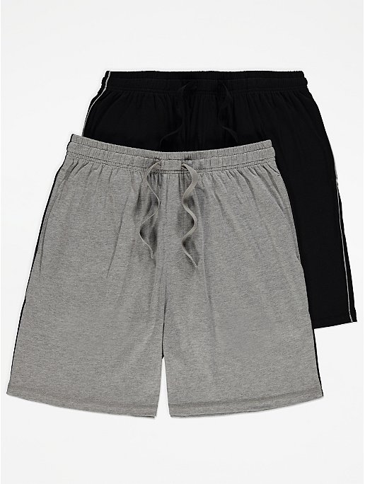Grey Jersey Lounge Shorts 2 Pack | Men | George at ASDA