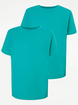 Jade Green Crew Neck School T-Shirt 2 Pack
