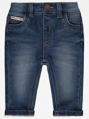 Dark Blue Faded Wash Skinny Jeans Baby at ASDA