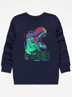 Navy T-Rex Print Sweatshirt