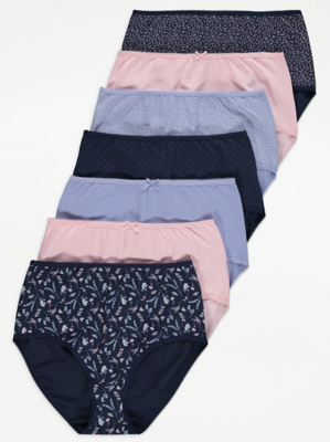 Printed Full Brief Knickers 7 Pack Women at ASDA