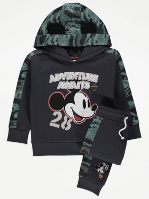 Disney Mickey Mouse Camo Print Hoodie and Joggers Outfit
