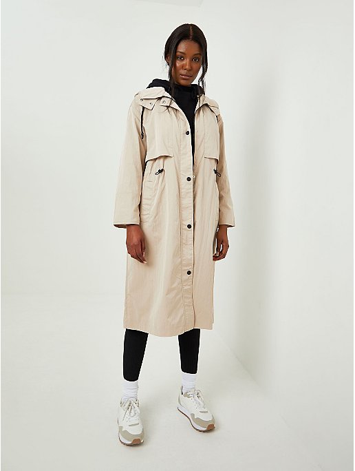 Stone Button Up Parka Trench Coat | Women | George at ASDA