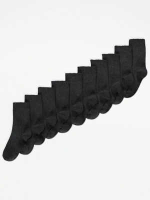 Grey Ankle Socks 10 Pack