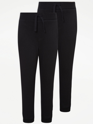 Easy On Black School Joggers 2 Pack School at ASDA