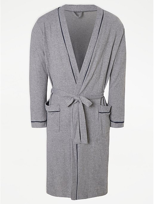 undefined | Grey Snit Dressing Gown