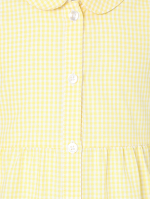 girls yellow gingham school dress