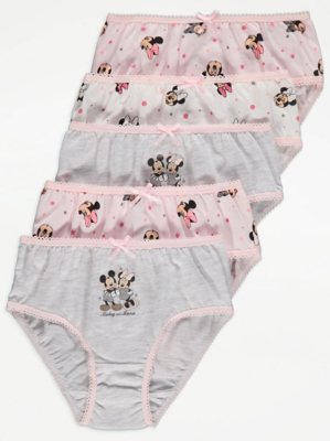Disney Minnie Mouse Character Print Briefs 5 Pack