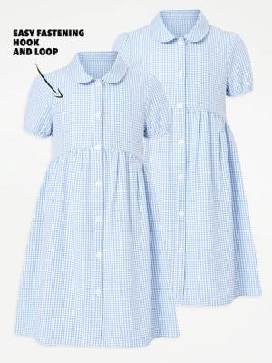 pale blue gingham school dress