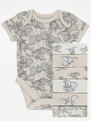 Disney Dumbo Bodysuits 7 Pack Baby at ASDA